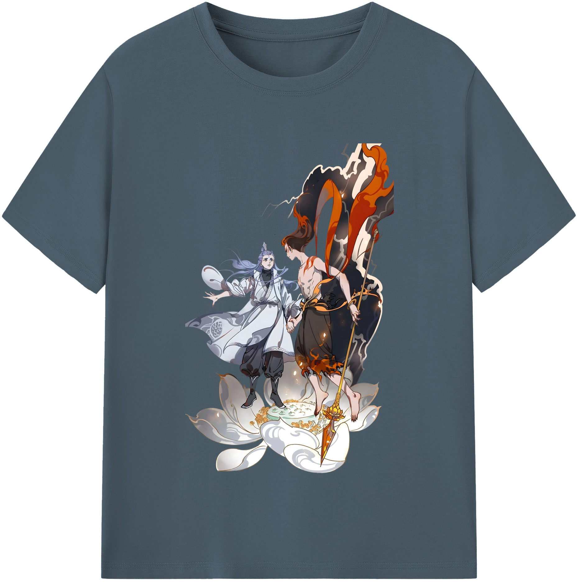 （画像用） Ne Zha 2 ナタ 魔童の大暴れ 綿100％半袖Tシャツ（フロントプリント）